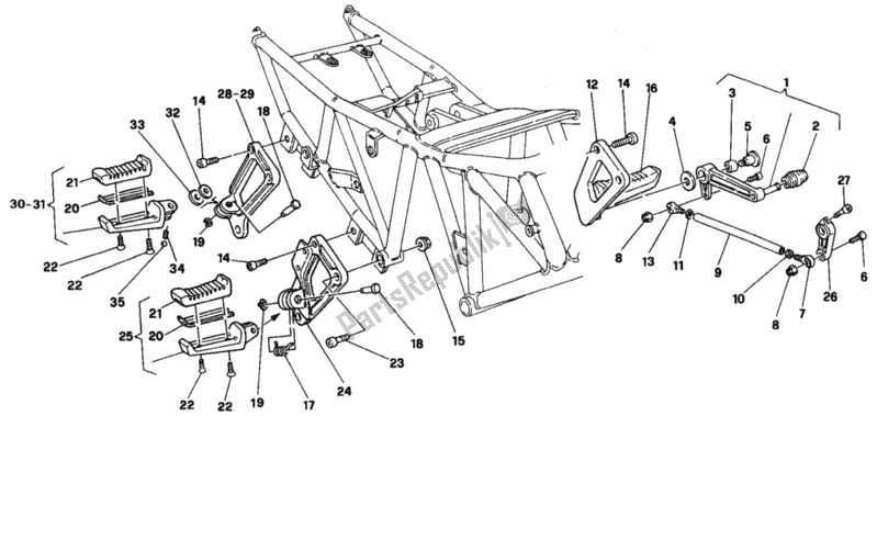 Todas as partes de Apoio Para Os Pés Dm 001365 do Ducati Supersport 750 SS 1994